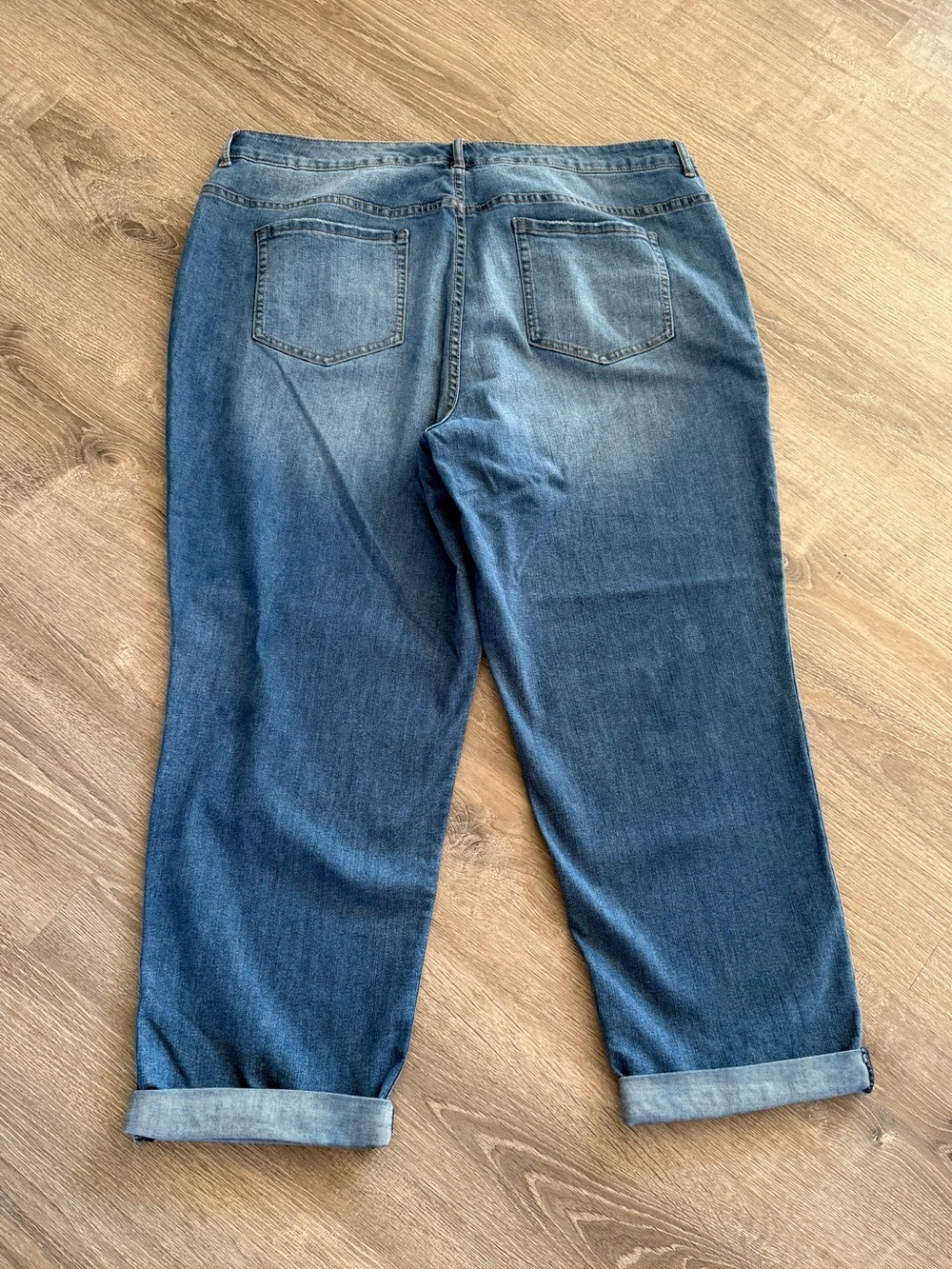 Midwash Patchwork Boyfriend Jeans - Blue Size 18W - Picture 2 of 3
